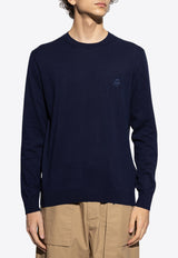 Etro Pegaso Embroidered Crewneck Sweater Navy MRMA0017 AC271-B0065