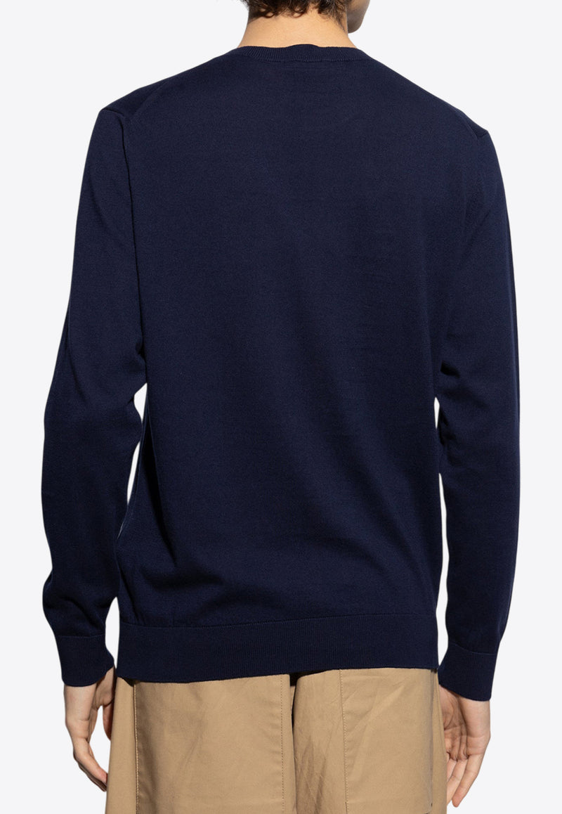 Etro Pegaso Embroidered Crewneck Sweater Navy MRMA0017 AC271-B0065