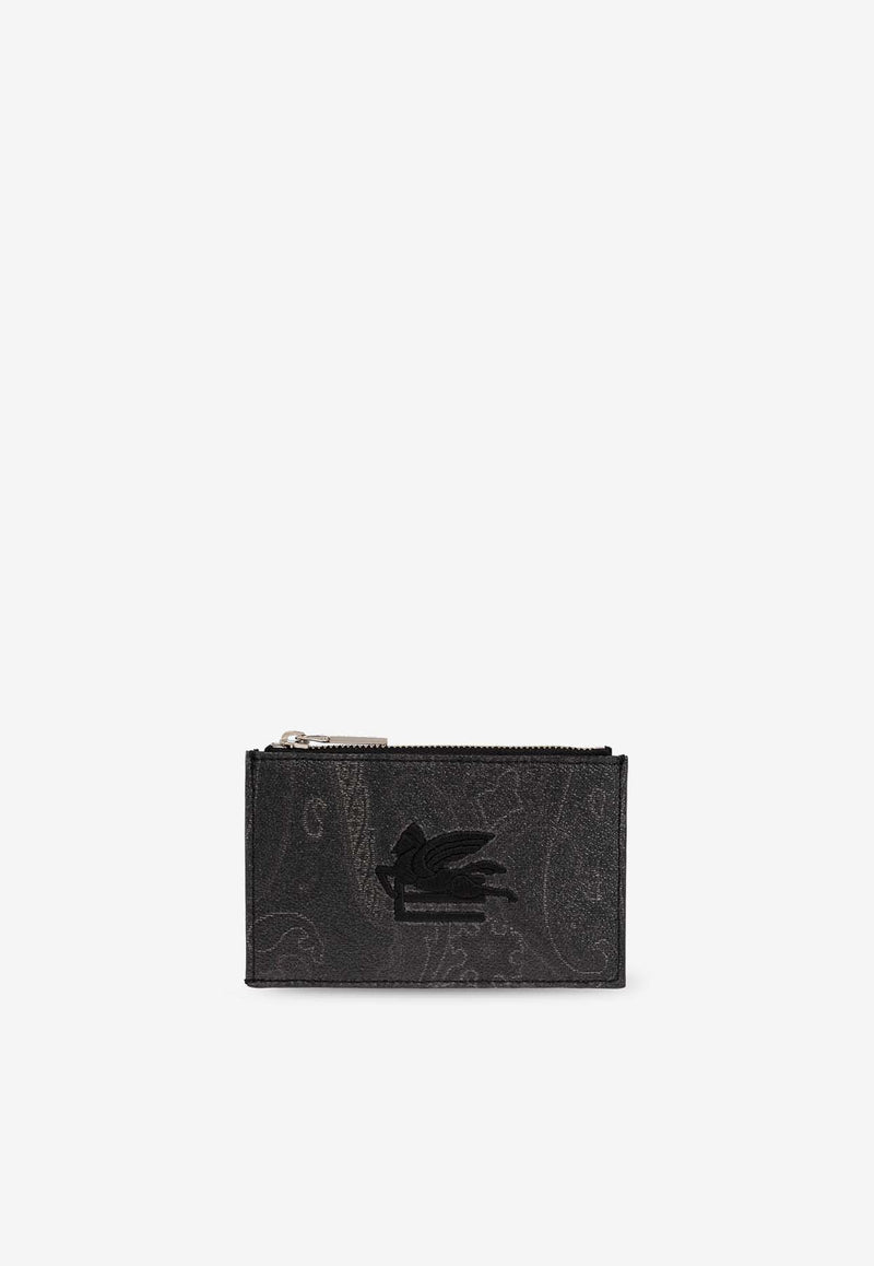 Etro Paisley Jacquard Zip Cardholder Black MP2E0002 AA012-N0000