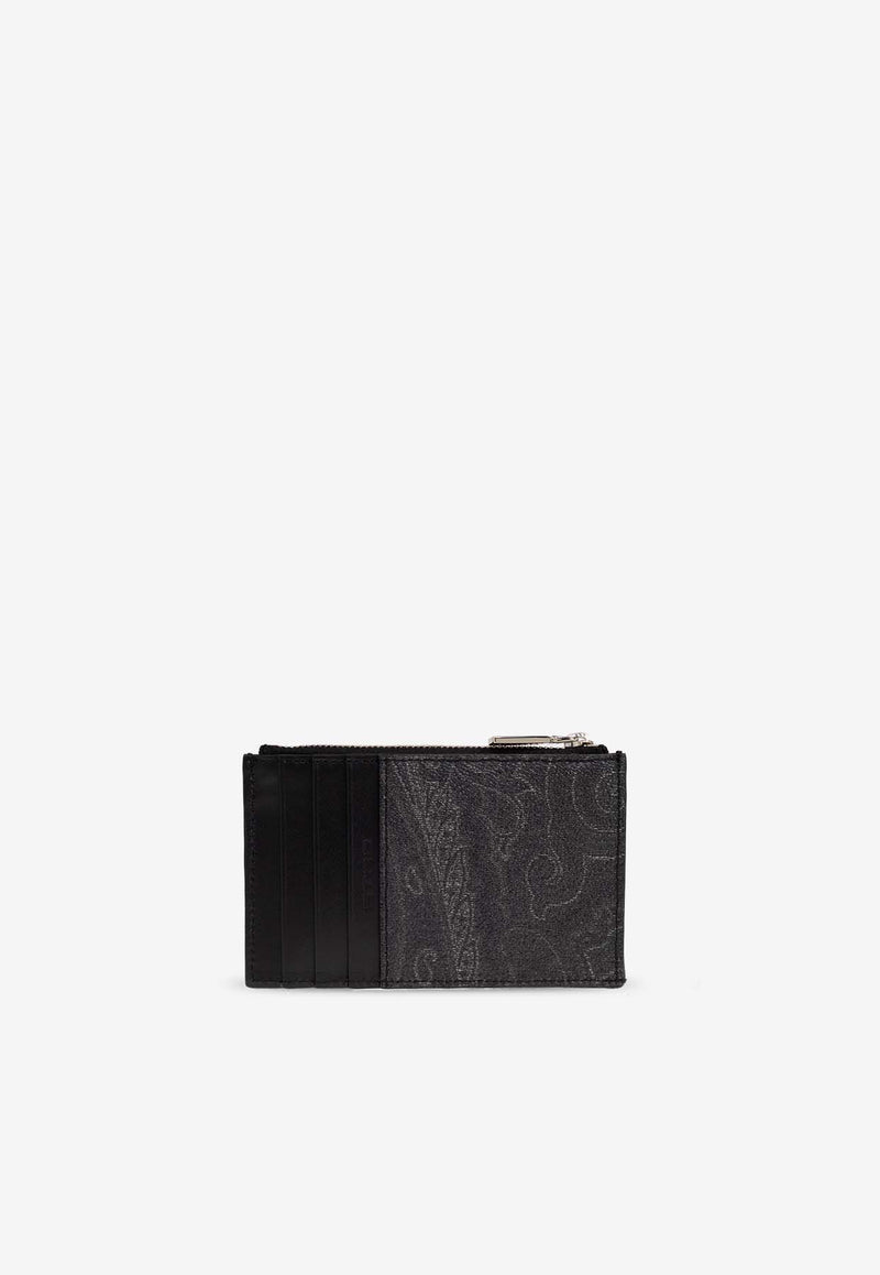 Etro Paisley Jacquard Zip Cardholder Black MP2E0002 AA012-N0000