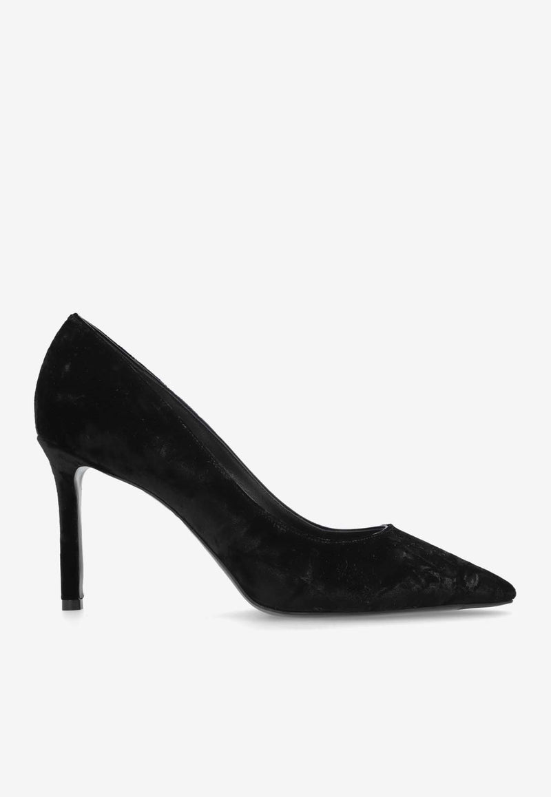 Jimmy Choo Romy 85 Velvet Pumps Black ROMY 85 RDV-BLACK