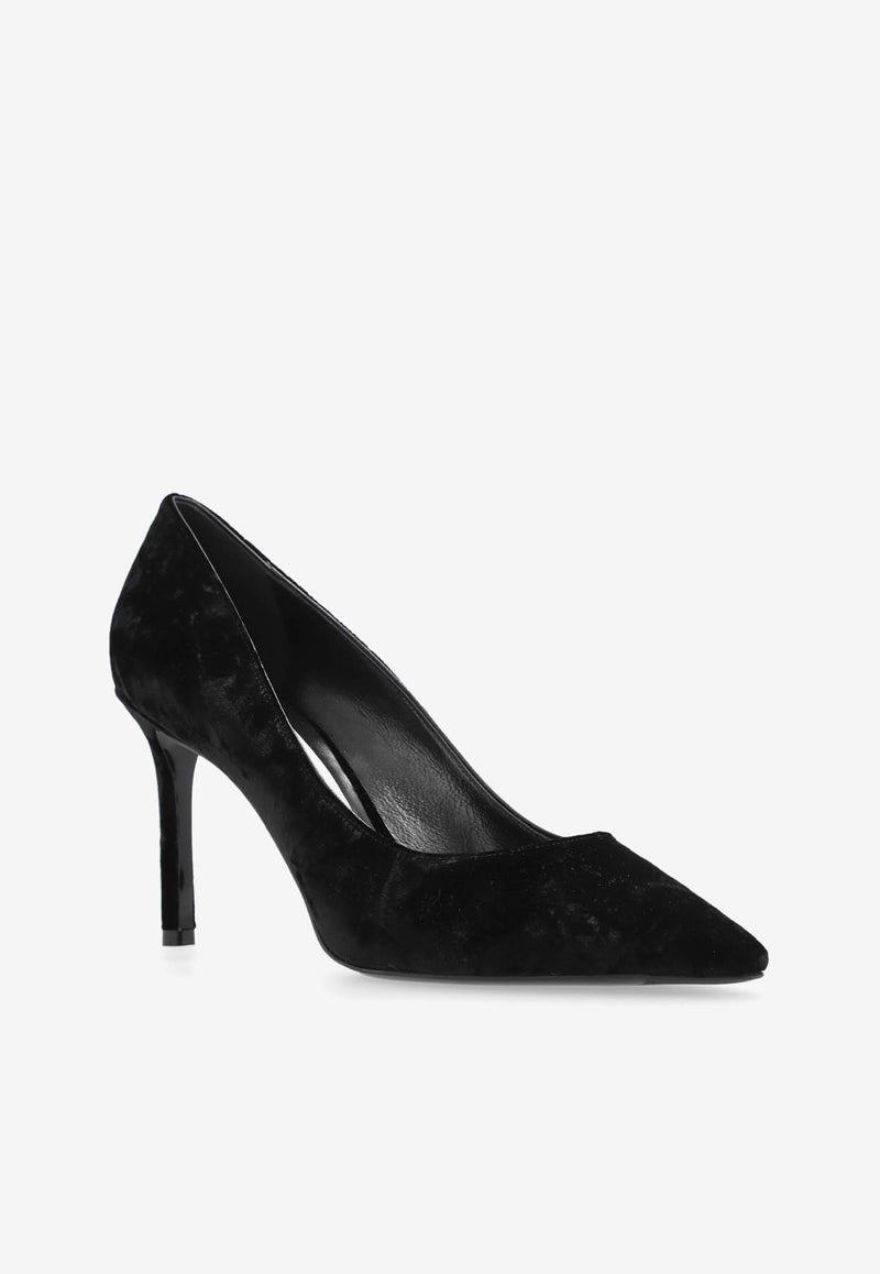 Jimmy Choo Romy 85 Velvet Pumps Black ROMY 85 RDV-BLACK