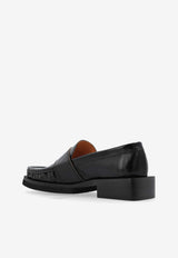 GANNI Leather Buckled Loafers Black S2534 4926-099