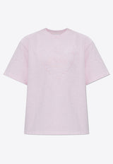 GANNI Embroidered Logo T-shirt Pink T4090 3683-868