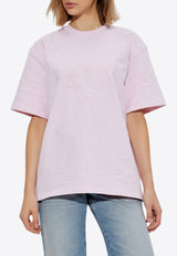 GANNI Embroidered Logo T-shirt Pink T4090 3683-868