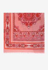 Etro Paisley Print Scarf Pink WATA0005 AK630-X0872