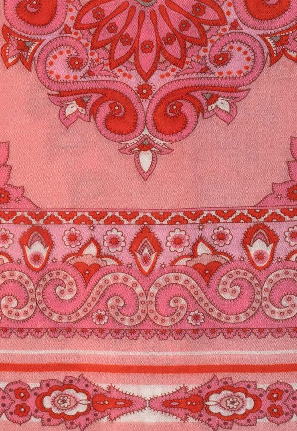 Etro Paisley Print Scarf Pink WATA0005 AK630-X0872