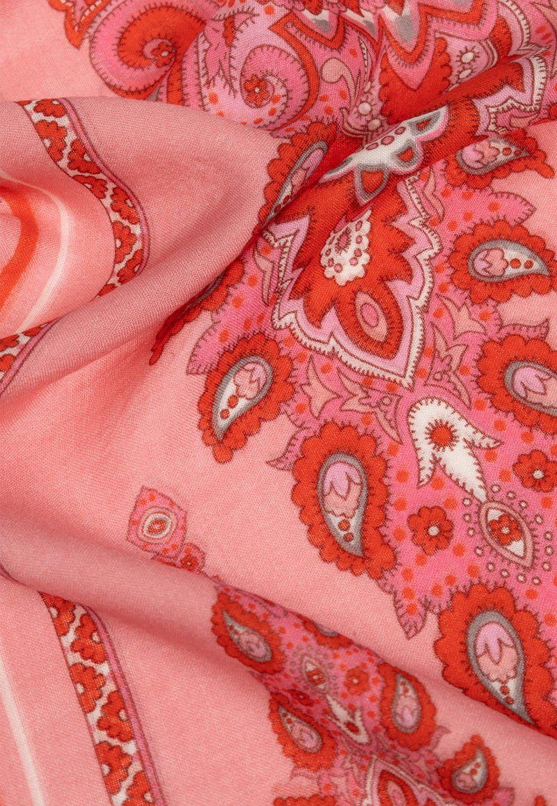 Etro Paisley Print Scarf Pink WATA0005 AK630-X0872