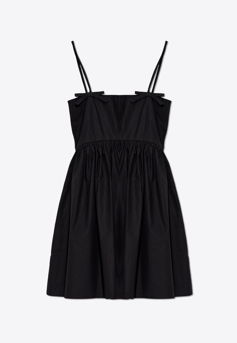 GANNI Strappy Mini Poplin Dress Black W0194 6479-099