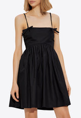 GANNI Strappy Mini Poplin Dress Black W0194 6479-099