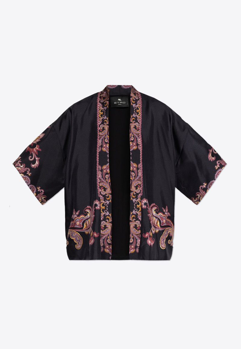 Etro Printed Silk Top Black WRCA0025 AV566-X0810