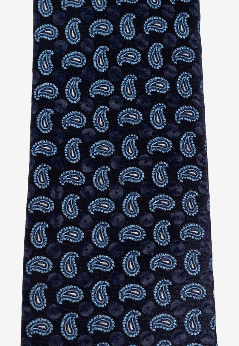 Etro Paisley Print Silk Tie Navy MASA0001 AQ084-S9883