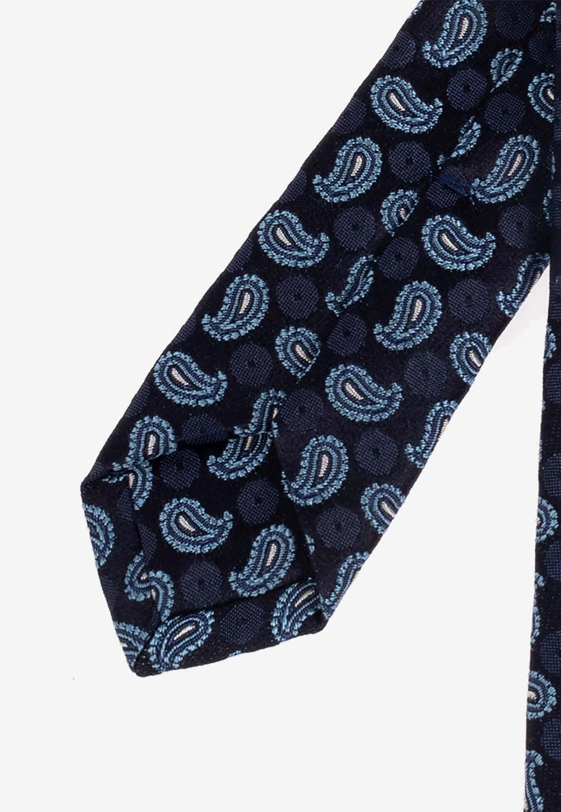 Etro Paisley Print Silk Tie Navy MASA0001 AQ084-S9883