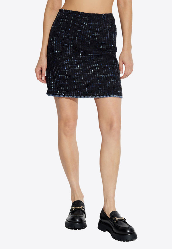 Etro Mini Tweed Skirt Navy WRFA0098 99TUEK8-B0310