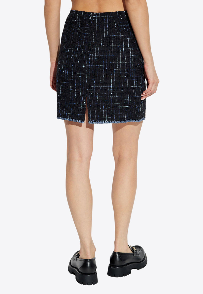 Etro Mini Tweed Skirt Navy WRFA0098 99TUEK8-B0310