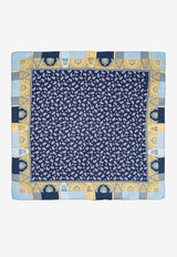 Etro Printed Silk Pocket Square Blue MAUA0004 AK820-X0883