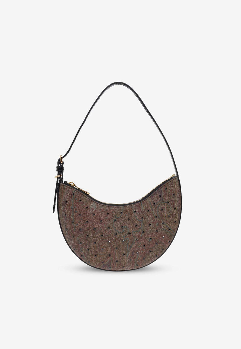 Etro Small Paisley Jacquard Essential Hobo Bag with Rhinestones Multicolor WP1I0002 AE227-N0000