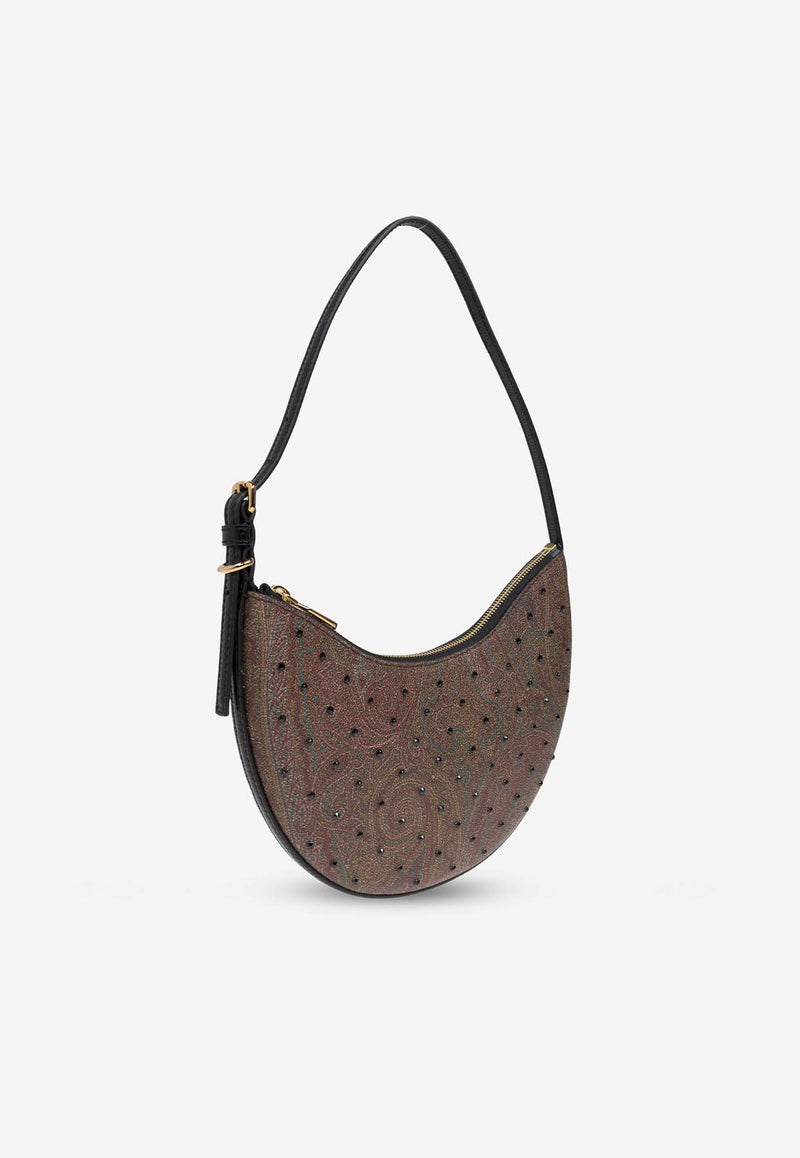 Etro Small Paisley Jacquard Essential Hobo Bag with Rhinestones Multicolor WP1I0002 AE227-N0000