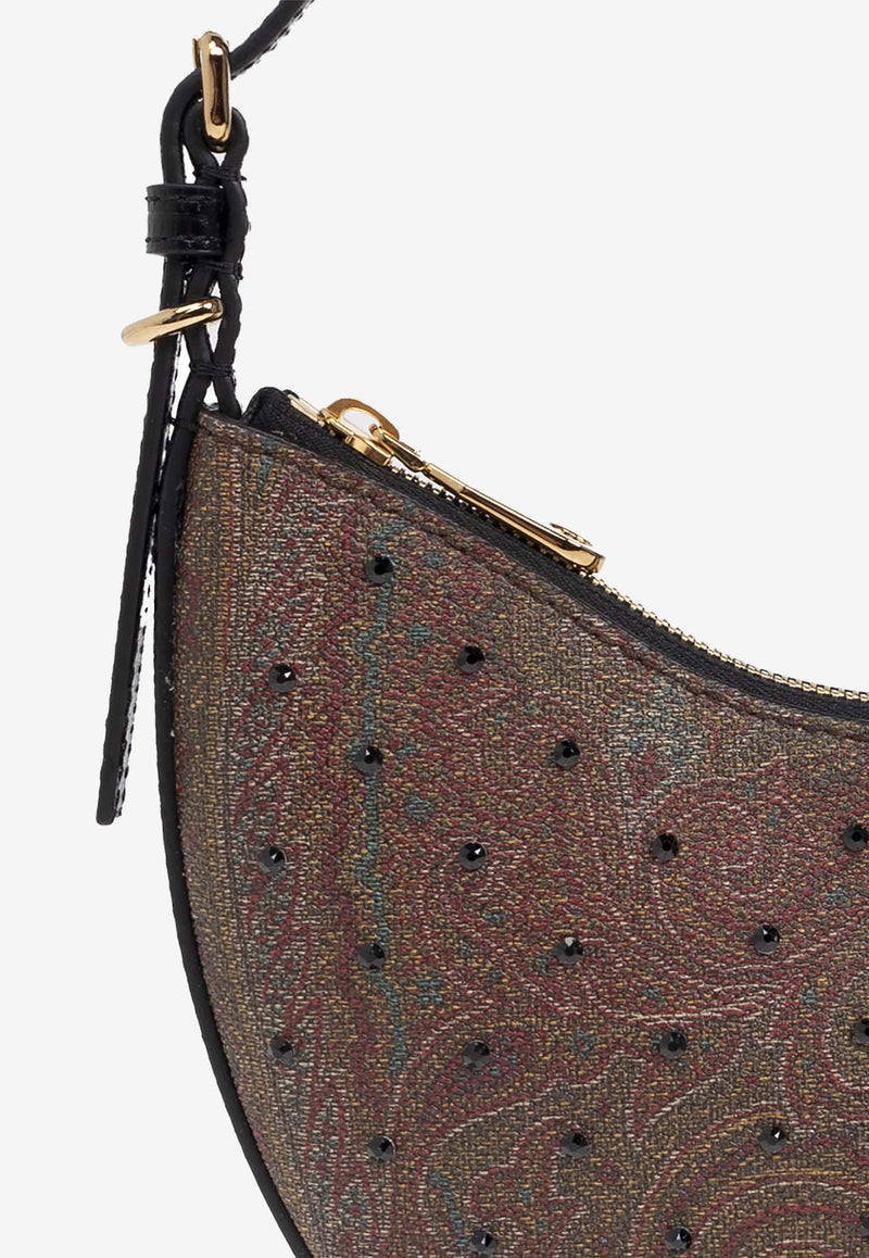 Etro Small Paisley Jacquard Essential Hobo Bag with Rhinestones Multicolor WP1I0002 AE227-N0000