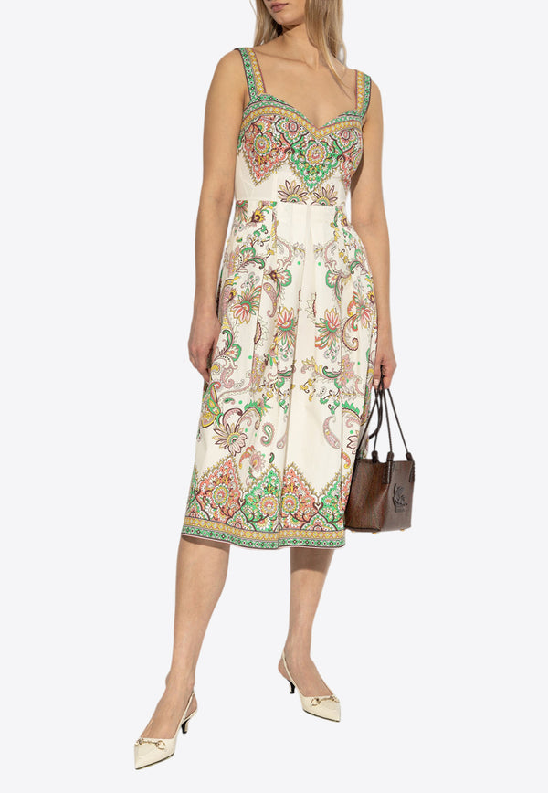 Etro Floral Print Midi Dress Multicolor WRHA0253 99SP5C0-X0802