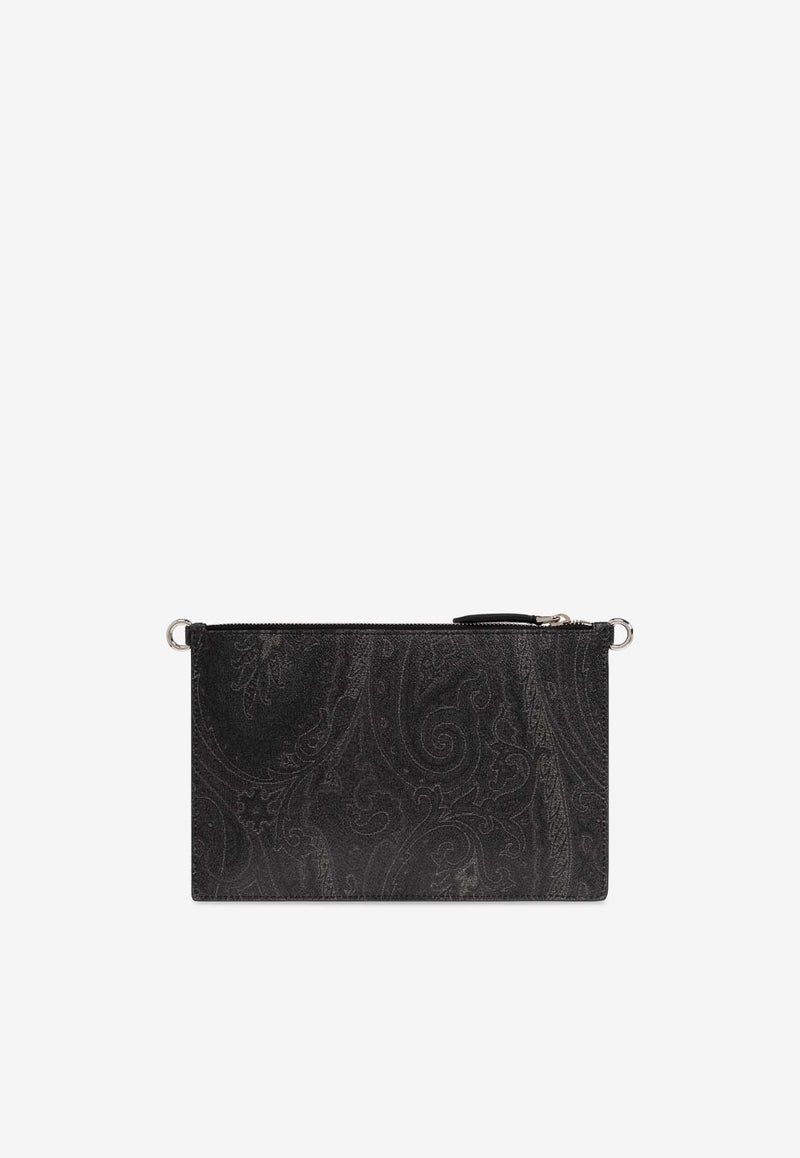 Etro Pegaso Patch Pouch Bag Black MP1C0013 AA012-N0000