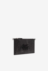 Etro Pegaso Patch Pouch Bag Black MP1C0013 AA012-N0000