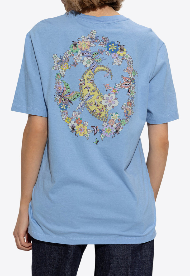 Etro Floral Paisley Print T-shirt Blue WRMA0005 AK791-B1932