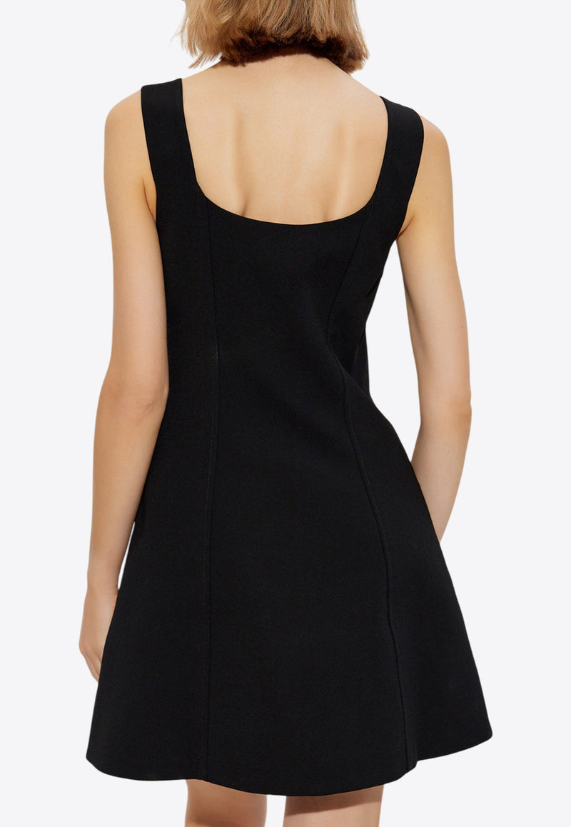 GANNI Sleeveless Crepe Mini Dress Black W0187 6752-099