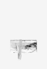 Jimmy Choo Zandra Leather Clutch Bag Silver ZANDRA BYN-SILVER SILVER