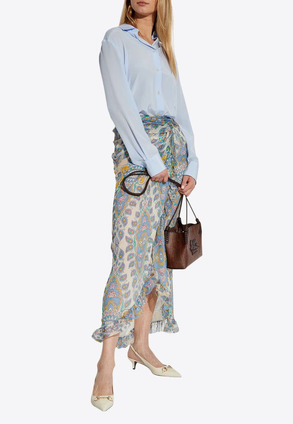 Etro Paisley Print Silk Midi Skirt WRFA0099 99SA1G1-X0800