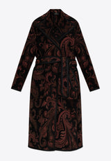 Etro Patterned Knee-Length Coat Burgundy WRAA0057 99TJEA9-S9810