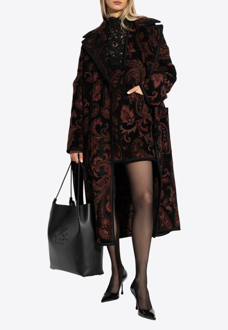 Etro Patterned Knee-Length Coat Burgundy WRAA0057 99TJEA9-S9810