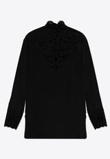 Etro Silk Embroidered Blouse Black WRJA0099 AV572-N0000