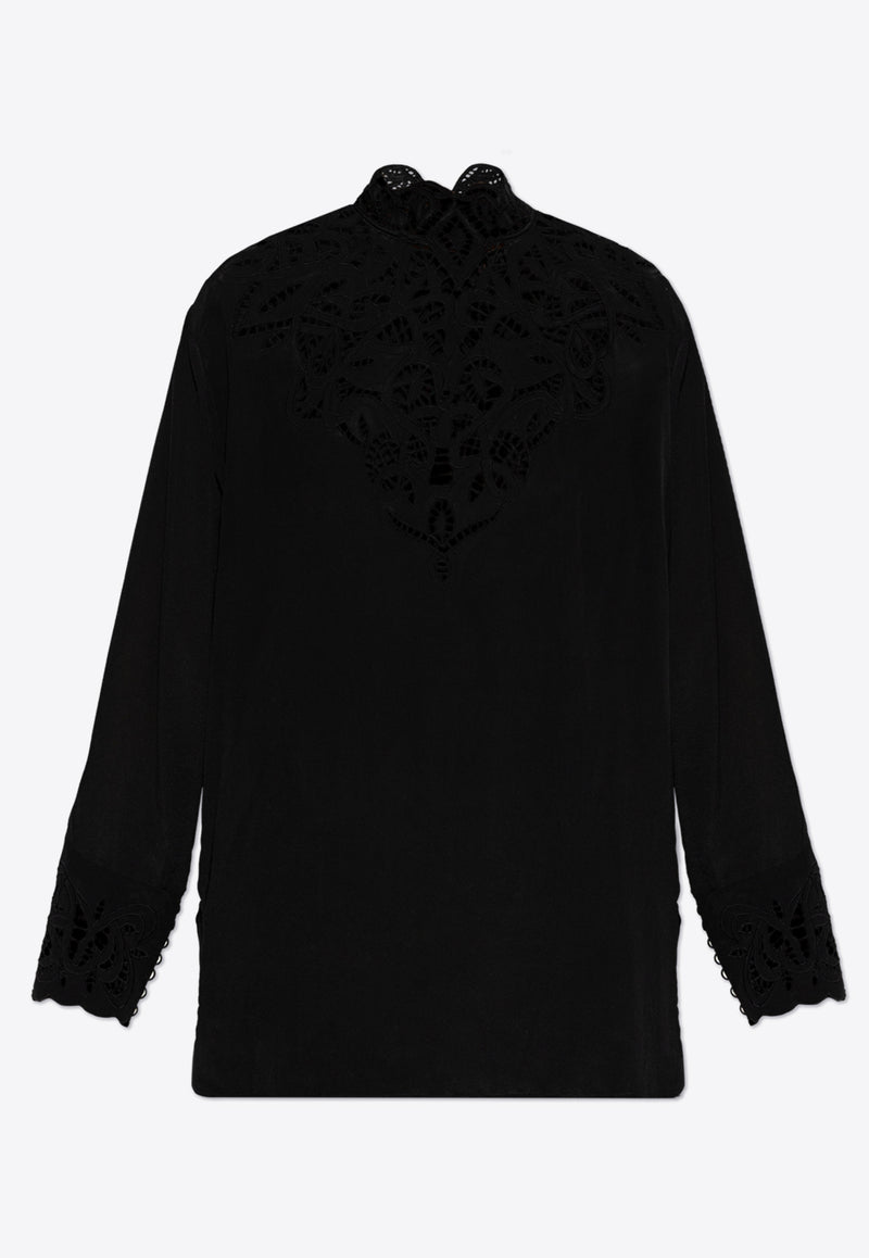 Etro Silk Embroidered Blouse Black WRJA0099 AV572-N0000