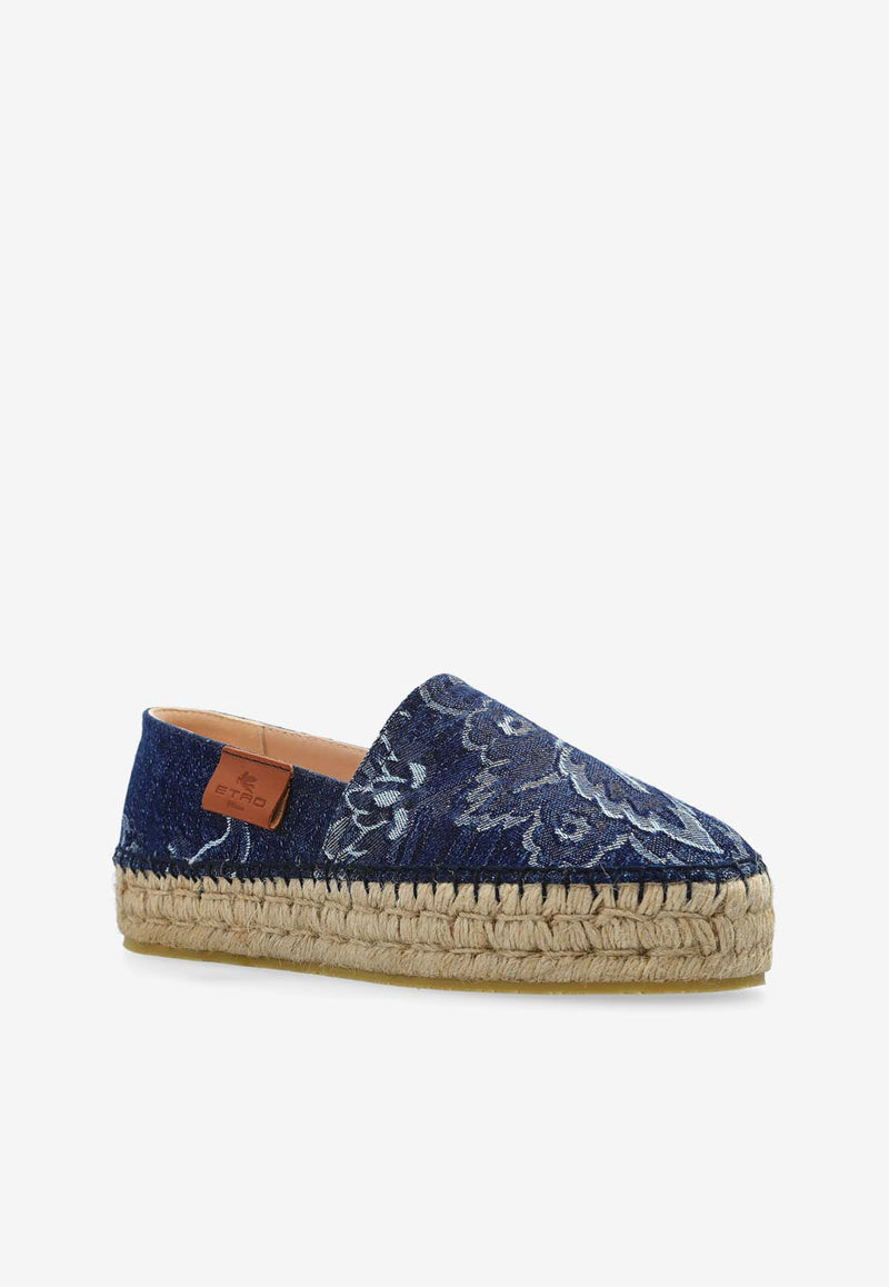 Etro Paisley Jacquard Platform Espadrilles Navy  WS4G0002 AD278-S9090