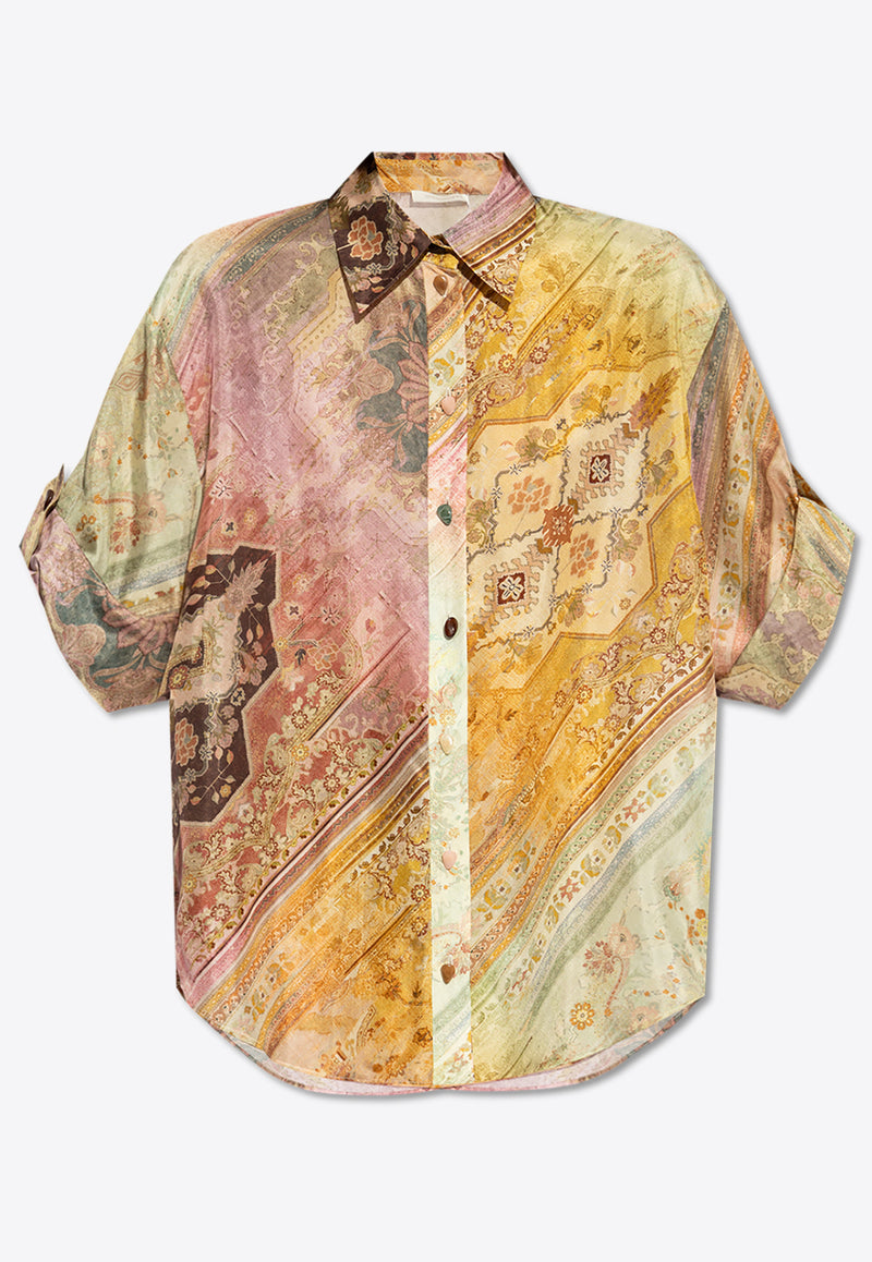 Zimmermann Tallow Printed Short-Sleeved Shirt 0666TRS253 0-OMBMUL