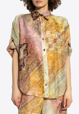 Zimmermann Tallow Printed Short-Sleeved Shirt 0666TRS253 0-OMBMUL