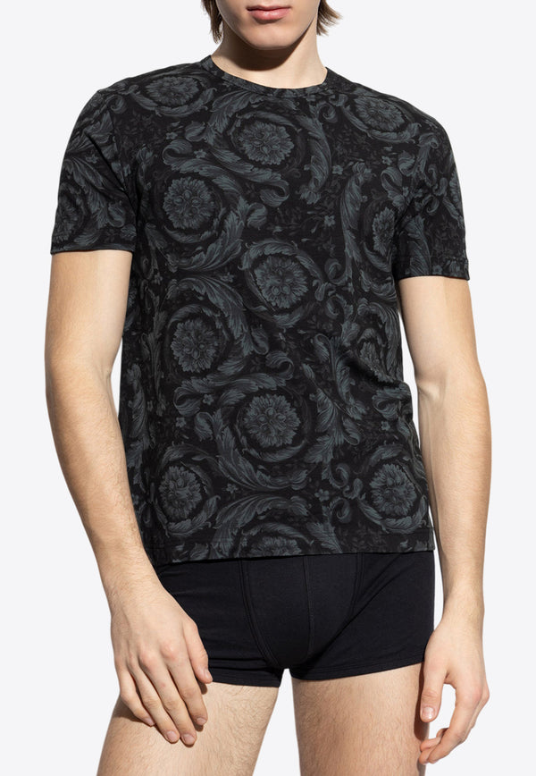 Versace Barocco Print Crewneck Undershirt 1000959 1A11188-5B050