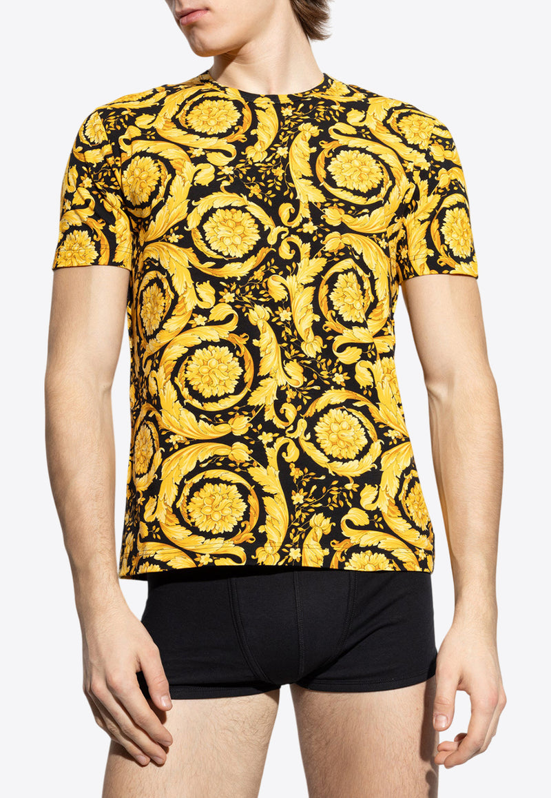 Versace Barocco Print Crewneck Undershirt 1000959 1A11188-5B010