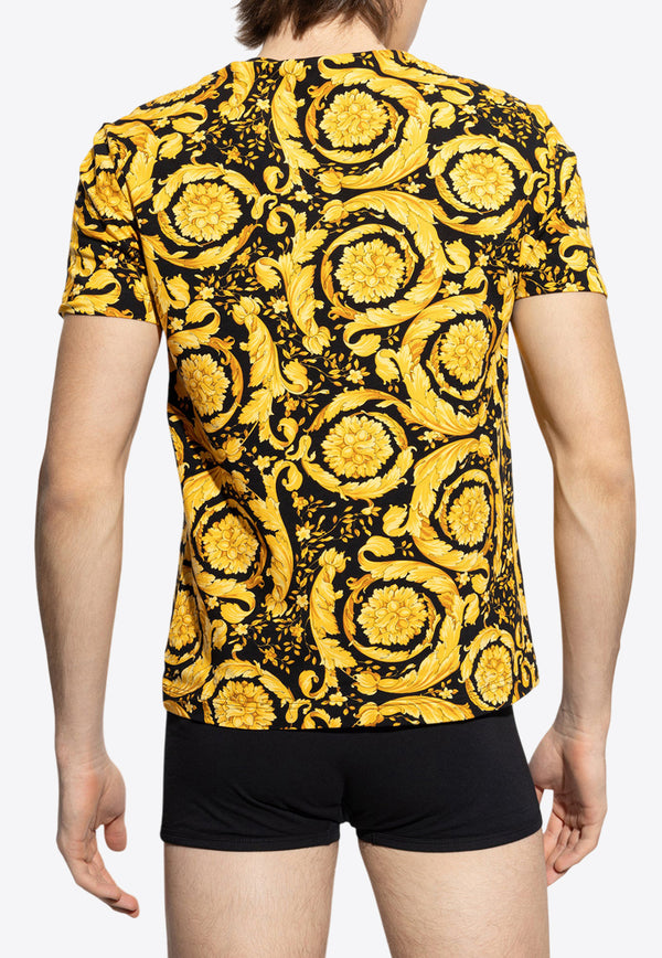 Versace Barocco Print Crewneck Undershirt 1000959 1A11188-5B010