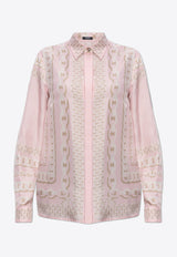 Versace Treasure Print Silk Button-Up Shirt 1001360 1A13638-5PC60