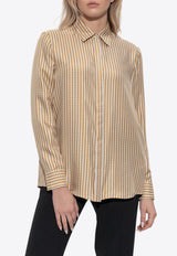 Versace Pinstripe Chain Print Silk Shirt 1001360 1A13367-5E490