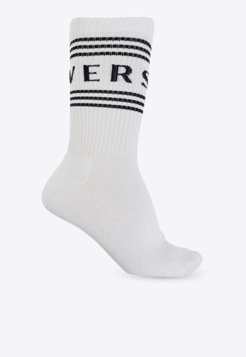 Versace 90s Vintage Logo Jacquard Socks 1008835 1A13107-2W020