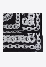 Versace Large Chains Print Silk Scarf 1001600 1A13762-5B950