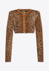 Versace Leopard Pattern Button-Up Cardigan 1011020 1A13230-2N110