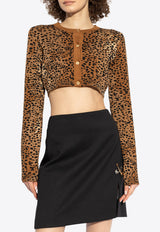 Versace Leopard Pattern Button-Up Cardigan 1011020 1A13230-2N110