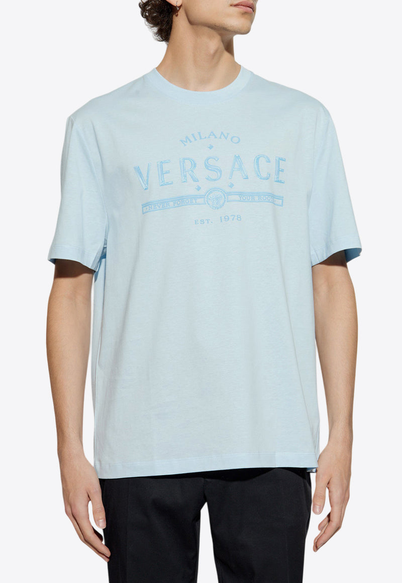 Versace Never Forget Logo Print Crewneck T-shirt 1013302 1A13421-2VF50