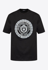 Versace Chain Crest Print Crewneck T-shirt 1013302 1A13402-2B510