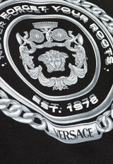 Versace Chain Crest Print Crewneck T-shirt 1013302 1A13402-2B510