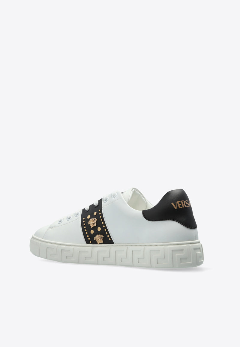 Versace Studded Greca Low-Top Sneakers 1013568 1A13065-2W02V